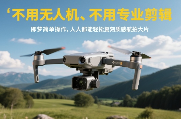 不用无人机、不用专业剪辑,即梦简单操作,人人都能轻松复刻质感航拍大片-大川资源分享站