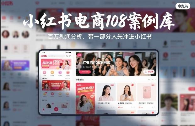 小红书电商108案例库，百W利润分析，带一部分人先冲进小红书【文档】-大川资源分享站