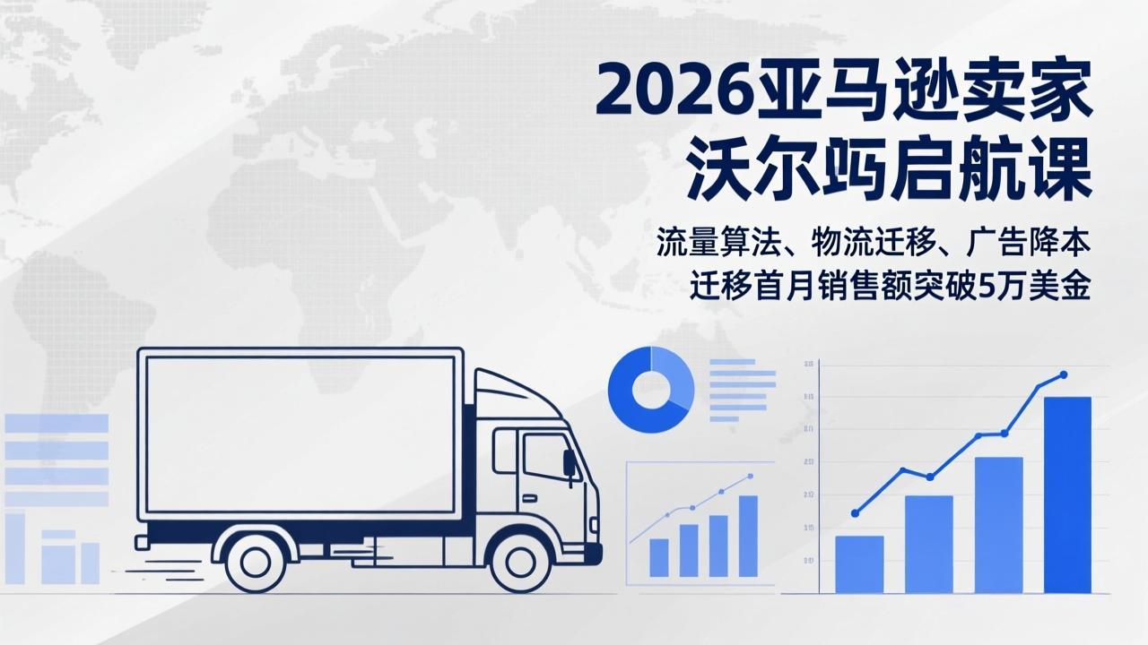 2026亚马逊卖家沃尔玛启航课,流量算法、物流迁移、广告降本,迁移首月销售额突破5万美金-大川资源分享站