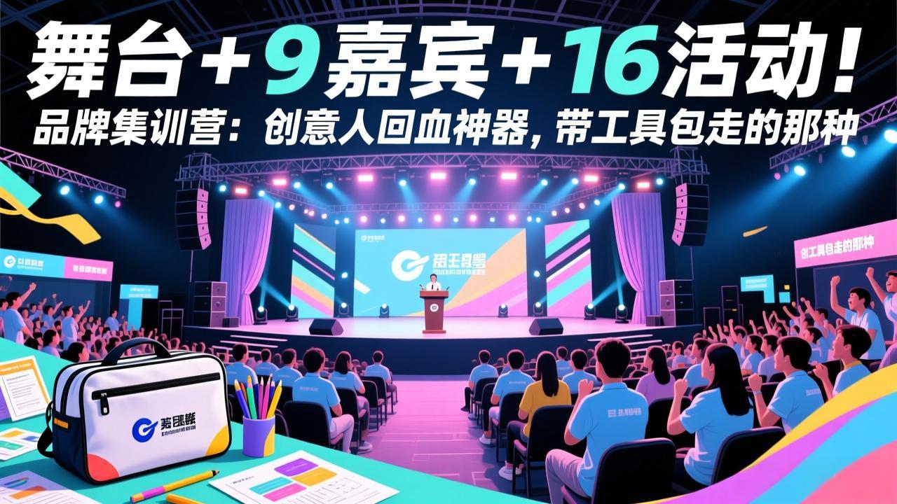 舞台 + 9 嘉宾 + 16 活动!品牌集训营:创意人回血神器,带工具包走的那种-大川资源分享站