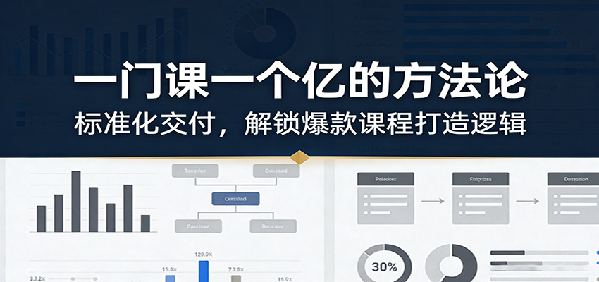 一门课一个亿的方法论：标准化交付，解锁爆款课程打造逻辑-大川资源分享站