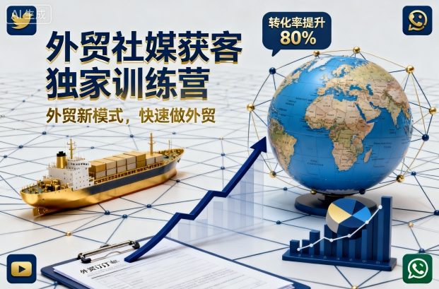 外贸社媒获客独家训练营，外贸新模式，快速做外贸(更新26年2月)-大川资源分享站