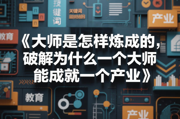 大师是怎样炼成的,破解为什么一个大师,能成就一个产业【电子书】-大川资源分享站