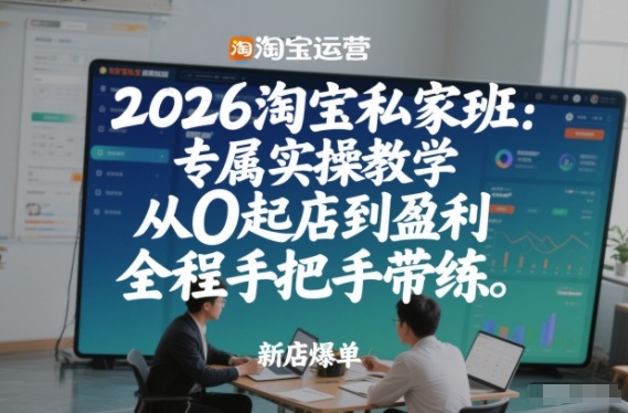 2026淘宝私家班:专属实操教学,从0起店到盈利,全程手把手带练(更新26年2月)-大川资源分享站