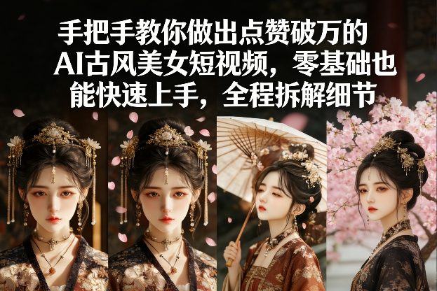 手把手教你做出点赞破万的AI古风美女短视频,零基础也能快速上手,全程拆解细节-大川资源分享站
