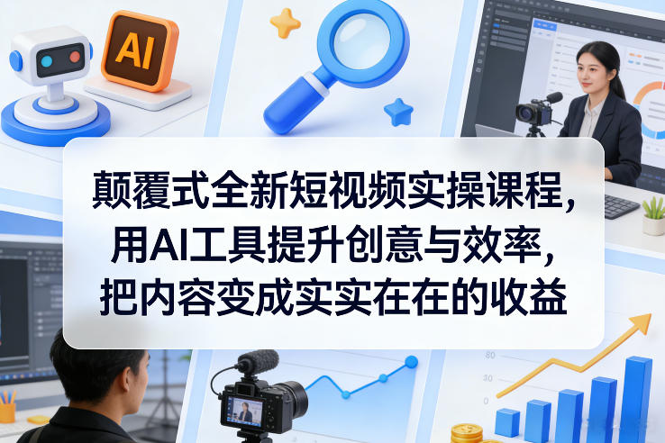 颠覆式全新短视频实操课程,用AI工具提升创意与效率,把内容变成实实在在的收益-大川资源分享站