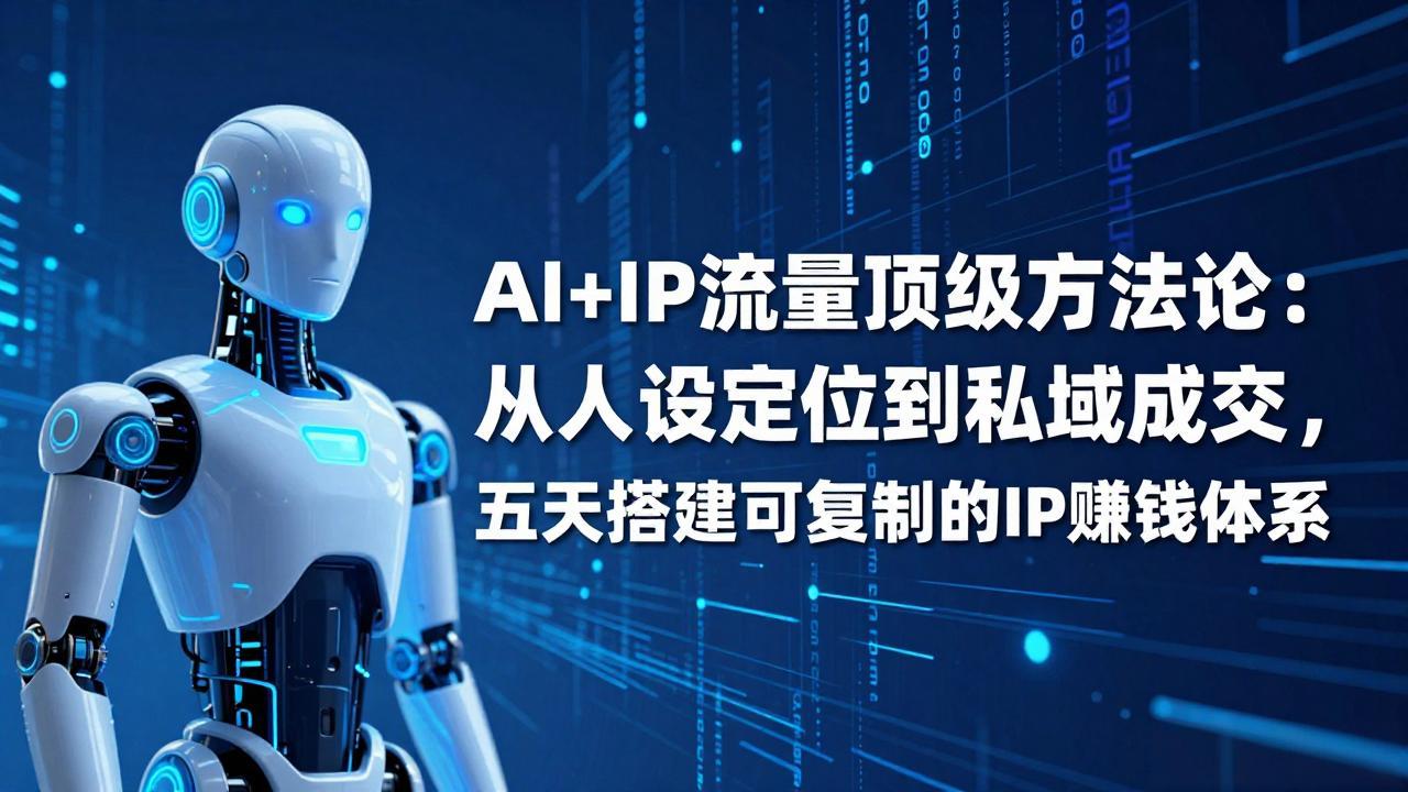 AI+IP顶级方法论:从人设定位到私域成交,五天搭建可复制的IP赚钱体系-大川资源分享站