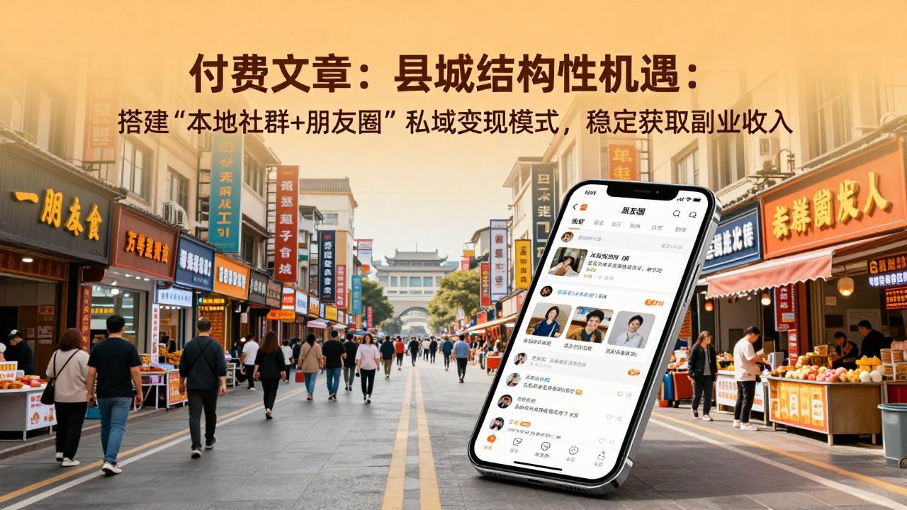 付费文章:县城结构性机遇:搭建“本地社群+朋友圈”私域变现模式,稳定获取副业收入-大川资源分享站