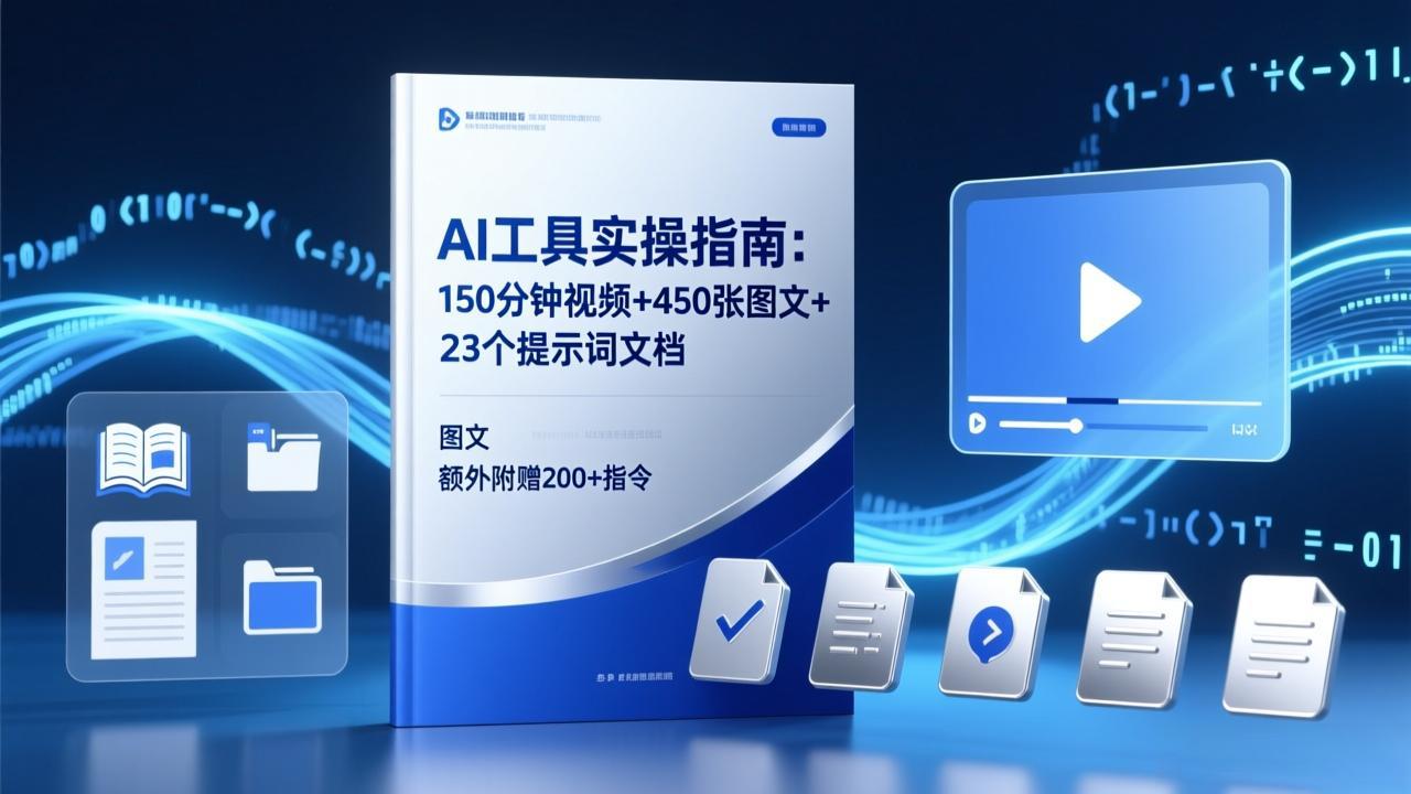 AI工具实操指南：150分钟视频+450张图文+23个提示词文档，额外附赠200+指令-大川资源分享站