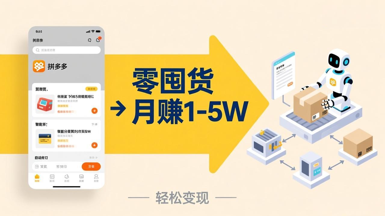 不用囤货不用跑单！拼多多虚拟玩法，机器人管理发货和客服，帮你月赚 1-5W-大川资源分享站