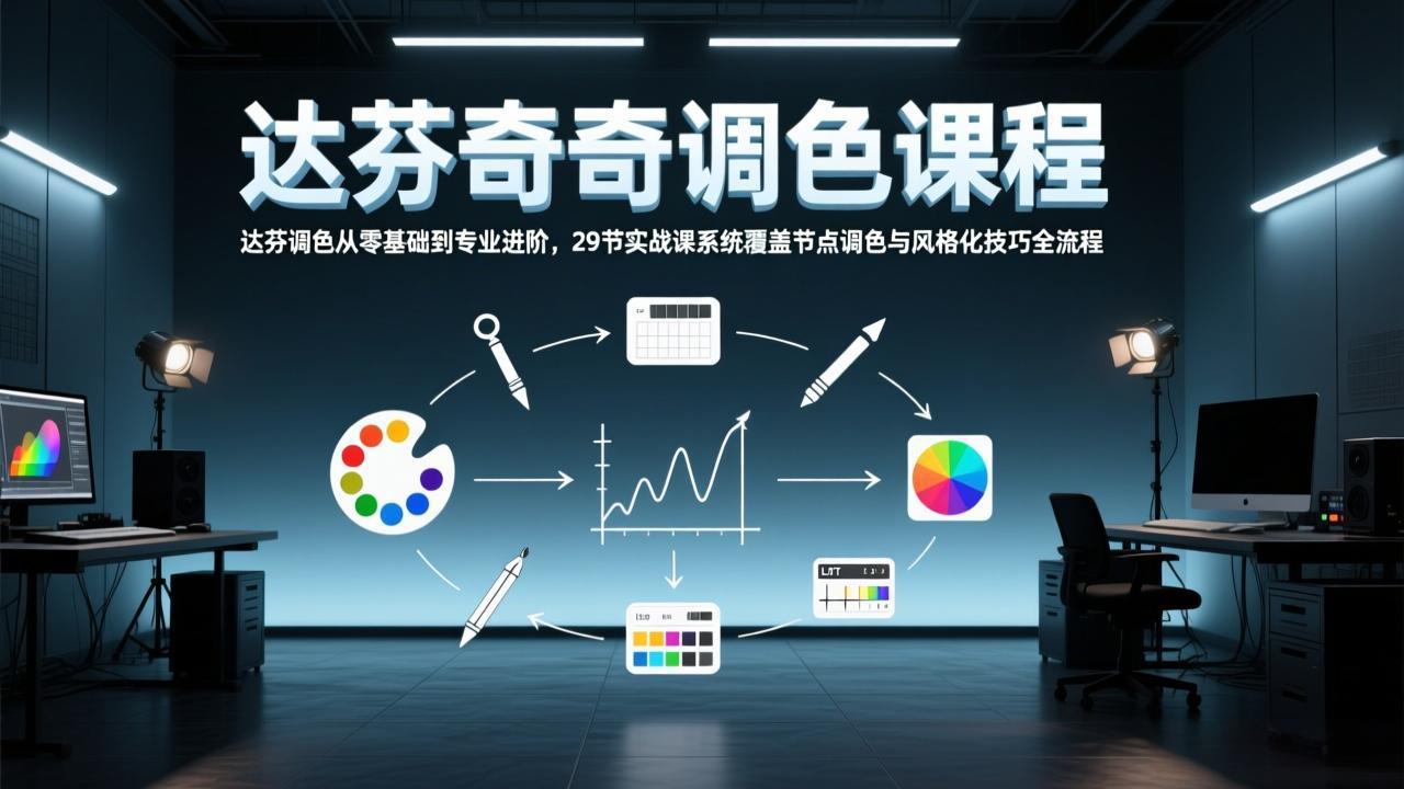 达芬奇调色从零基础到专业进阶，29节实战课系统覆盖节点调色与风格化技巧全流程-大川资源分享站