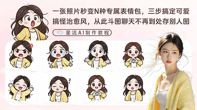 一张照片秒变N种专属表情包，三步搞定可爱搞怪治愈风，从此斗图聊天不再到处存别人图-大川资源分享站