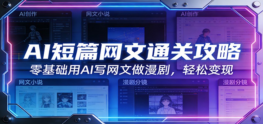 AI短篇网文通关攻略：零基础用AI写网文做漫剧，轻松变现-大川资源分享站