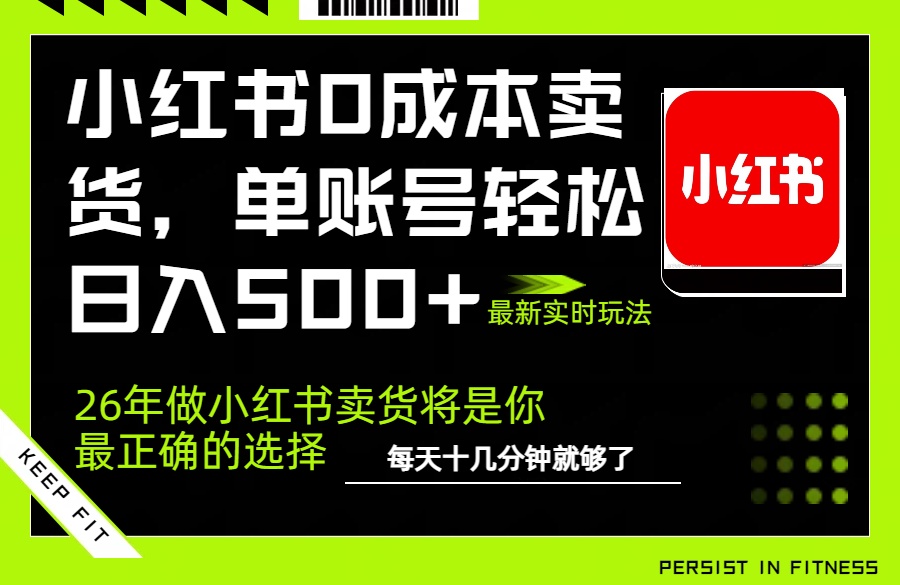 小红书0成本AI卖货，单账号轻松日入500+，完全托管AI，可矩阵放大-大川资源分享站