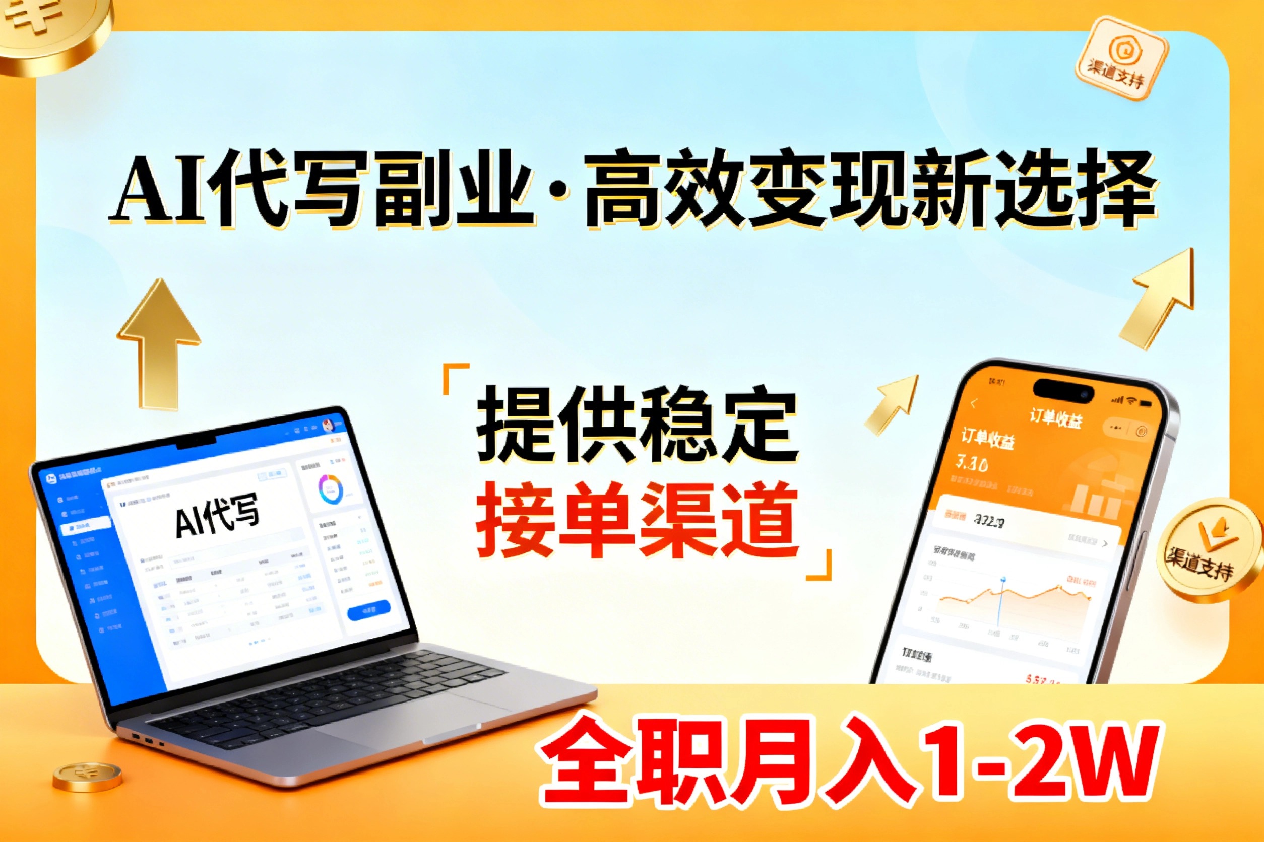 AI代写副业，高效变现，提供渠道，永不失业副业兼职 全职月入1-2W【SOP手册】-大川资源分享站