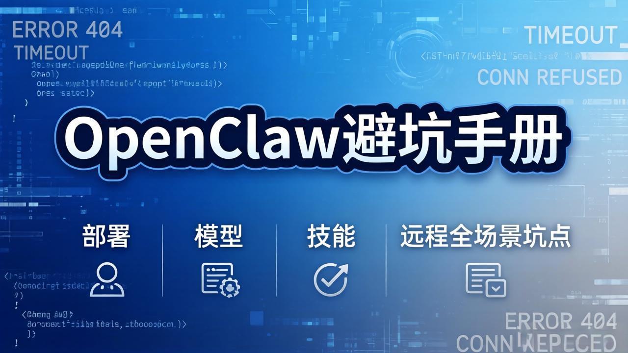 OpenClaw避坑手册：部署+模型+技能+远程全场景坑点，一次性给你说全，少走弯路-大川资源分享站