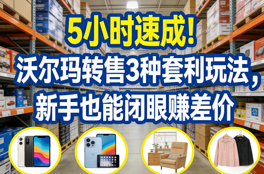 5小时速成！沃尔玛转售3种套利玩法，新手也能闭眼賺差价-大川资源分享站