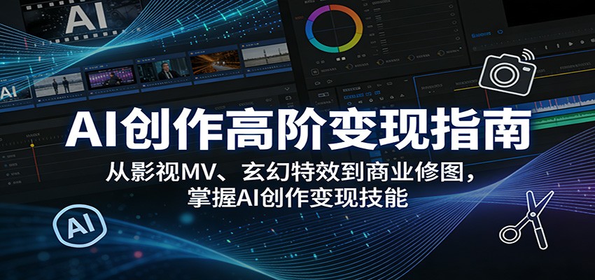 AI创作高阶变现指南：从影视MV、玄幻特效到商业修图，掌握AI创作变现技能-大川资源分享站