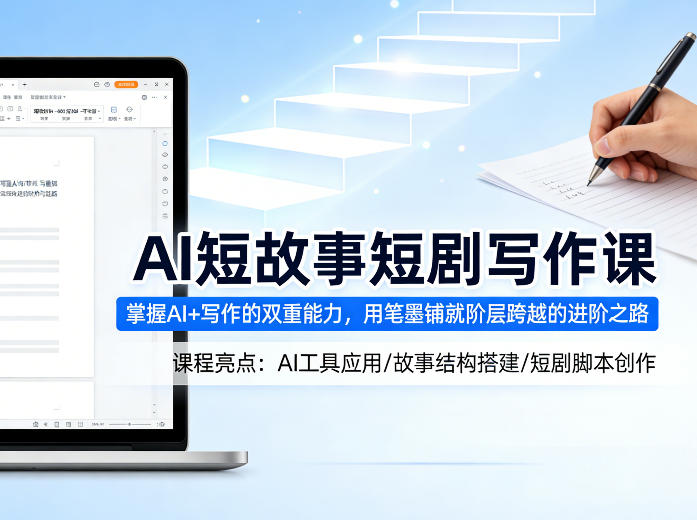 AI短故事短剧写作课,掌握AI+写作的双重能力,用笔墨铺就阶层跨越的进阶之路-大川资源分享站