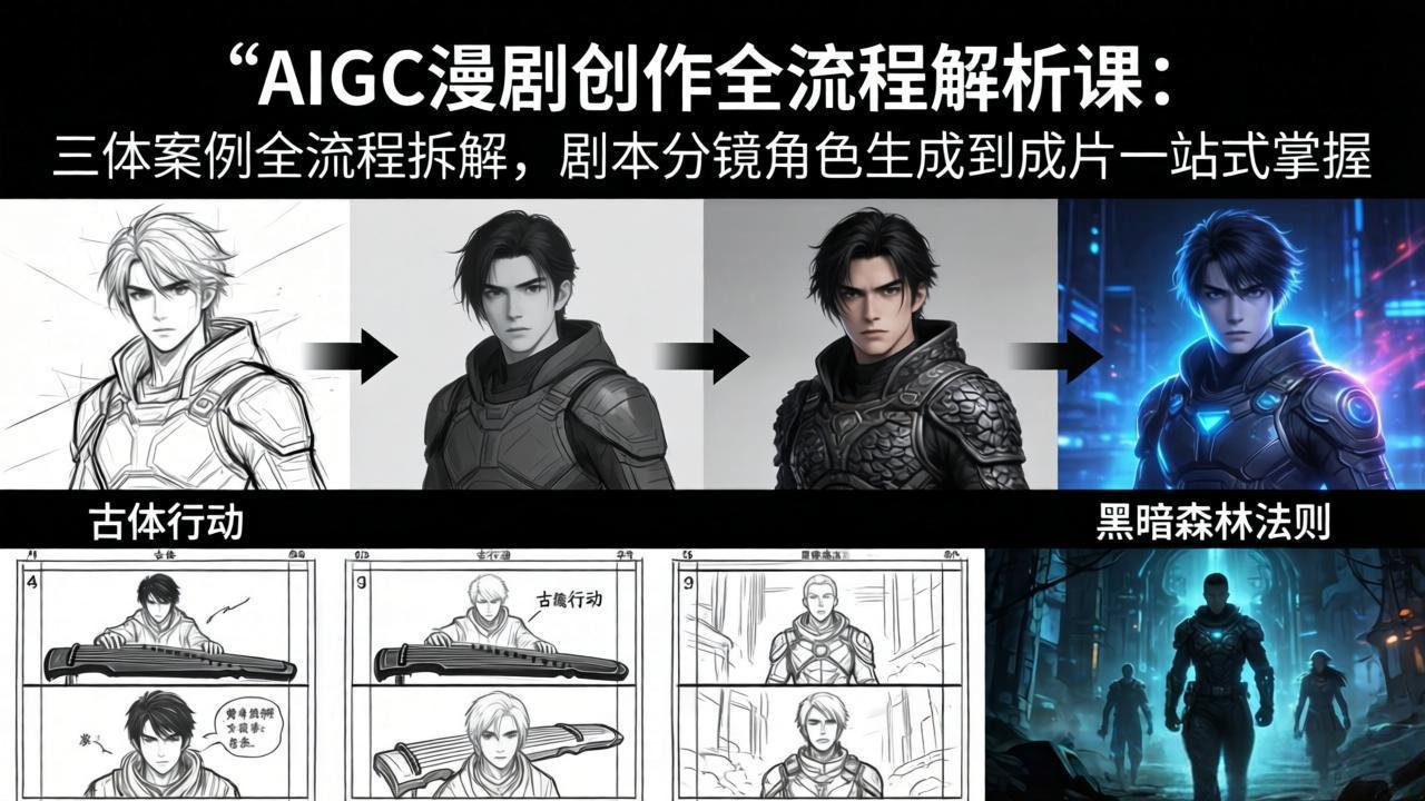 AIGC漫剧创作全流程解析课：三体案例全流程拆解，剧本分镜角色生成到成片一站式掌握-大川资源分享站