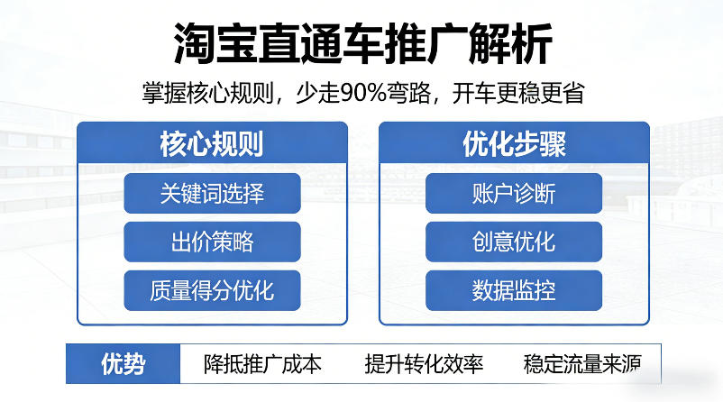 淘宝直通车推广解析,掌握核心规则,少走90%弯路,开车更稳更省-大川资源分享站