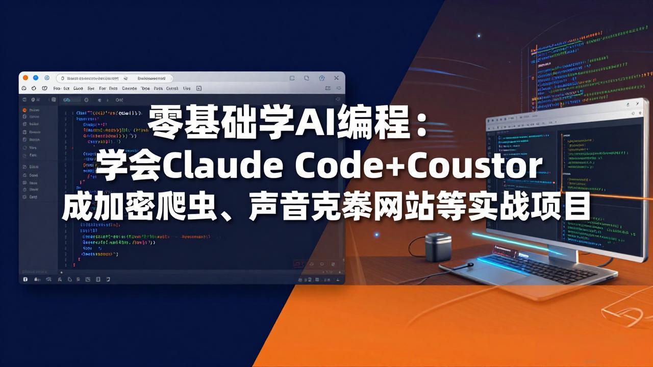 零基础学AI编程：学会Claude Code+Cursor完成加密爬虫、声音克隆网站等实战项目-大川资源分享站