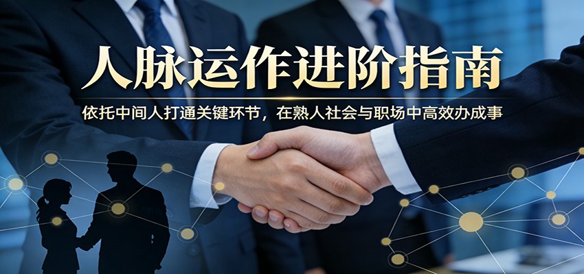 付费文章：人脉运作进阶指南，依托中间人打通关键环节，在熟人社会与职场中高效办成事-大川资源分享站