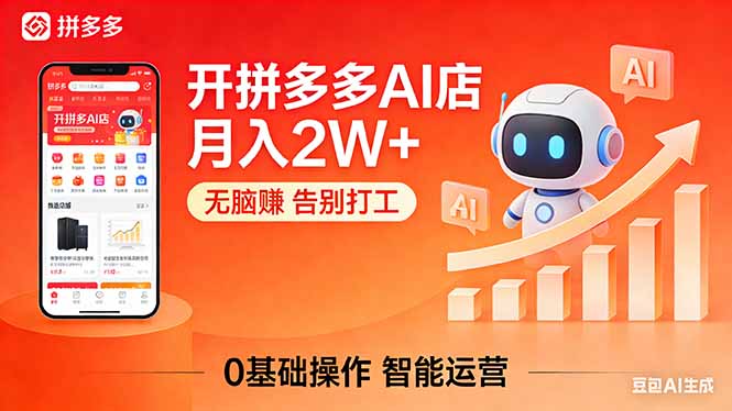 开一家拼多多AI店，月入2W+，无脑赚，告别打工，附SOP手册-大川资源分享站