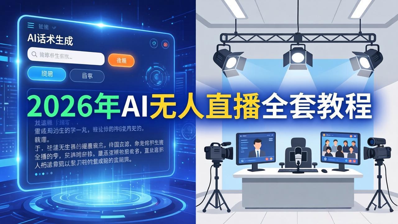 2026年AI无人直播全套教程：OBS安装+软件配置+直播间搭建+话术生成+一键开播实操-大川资源分享站