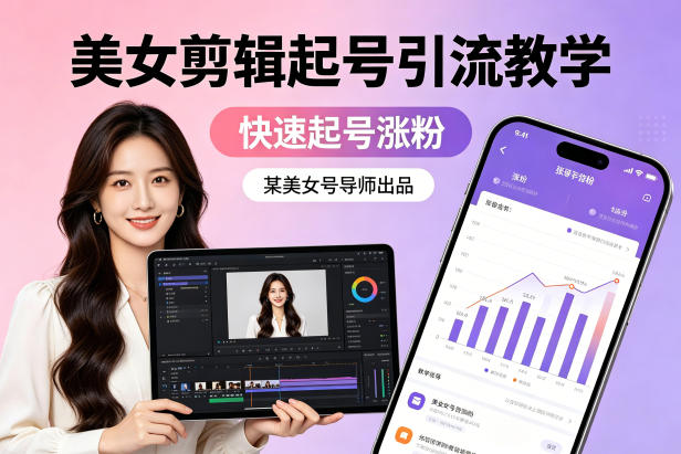 某美女号导师出品:美女剪辑起号引流教学,快速起号涨粉-大川资源分享站