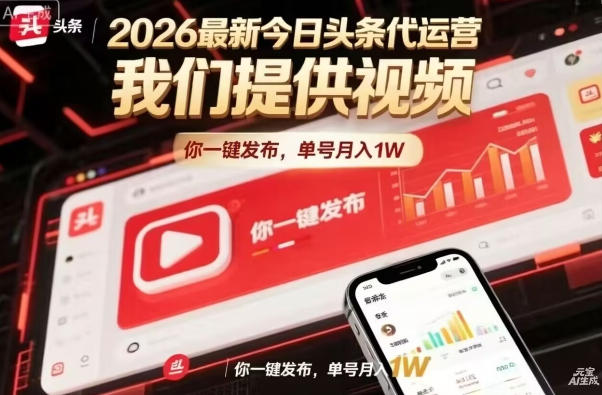 今日头条躺賺模式，你9我1，操作简单，一键发布，单机日入数百，长期合作【揭秘】-大川资源分享站