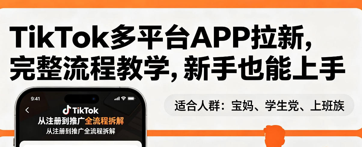 TikTok多平台APP拉新，完整流程教学，新手也能上手，轻松出海搞美金-大川资源分享站