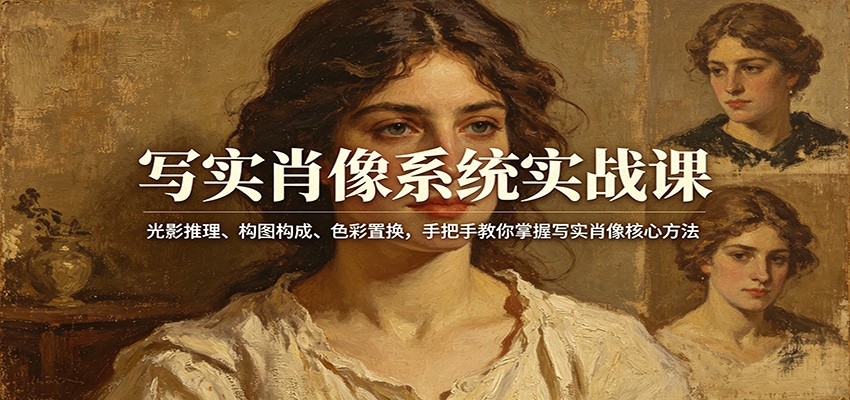 写实肖像系统实战课：光影推理、构图构成、色彩置换，手把手教你掌握写实肖像核心方法-大川资源分享站
