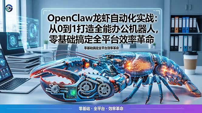 OpenClaw龙虾自动化实战：从0到1打造全能办公机器人，零基础搞定全平台效率革命-大川资源分享站