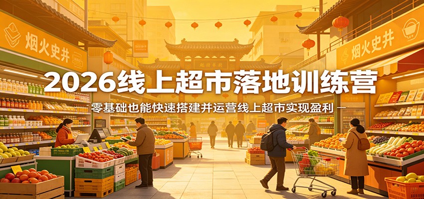 2026线上超市落地训练营，零基础也能快速搭建并运营线上超市实现盈利-大川资源分享站