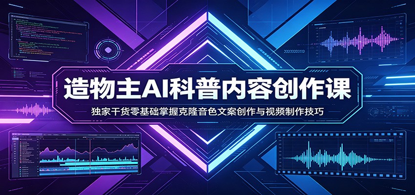 AI科普内容创作课:独家干货零基础掌握克隆音色文案创作与视频制作技巧-大川资源分享站