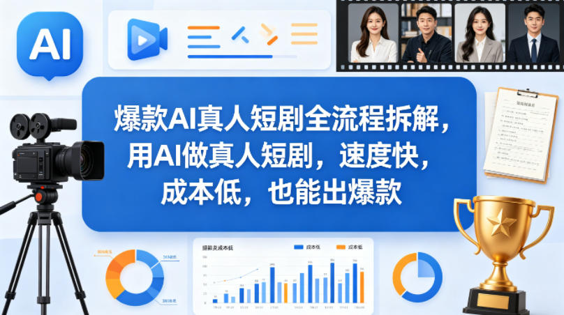 爆款AI真人短剧全流程拆解,用AI做真人短剧,速度快,成本低,也能出爆款-大川资源分享站