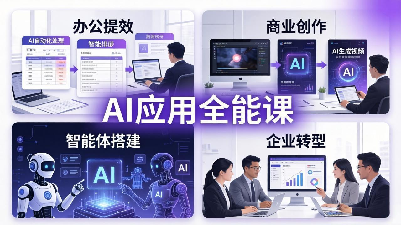AIGC 应用师全能课-更新：办公提效、商业创作、智能体搭建、企业转型，一站式学会AI应用-大川资源分享站