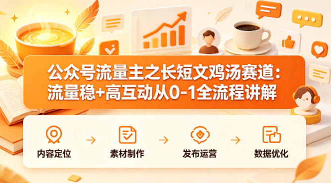 公众号流量主之长短文鸡汤赛道，流量稳+高互动，从0-1全流程讲解-大川资源分享站