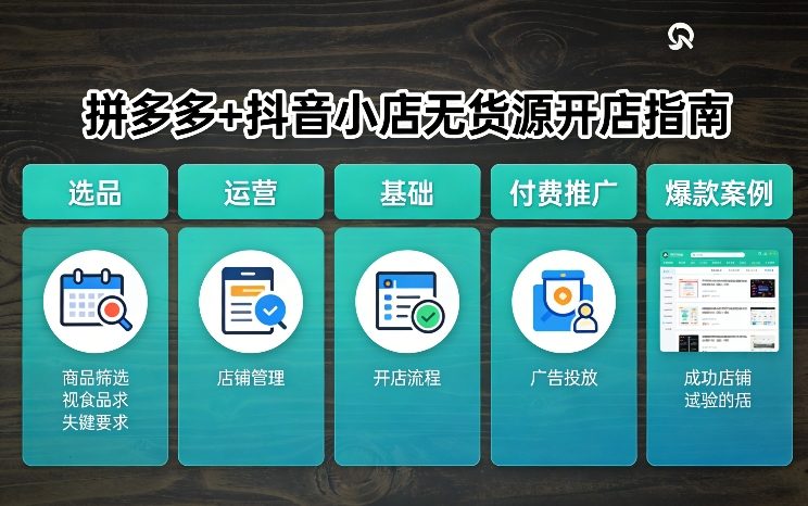 拼多多+抖音小店无货源开店，包括：选品、运营、基础、付费推广、爆款案例等(更新26年4月)-大川资源分享站