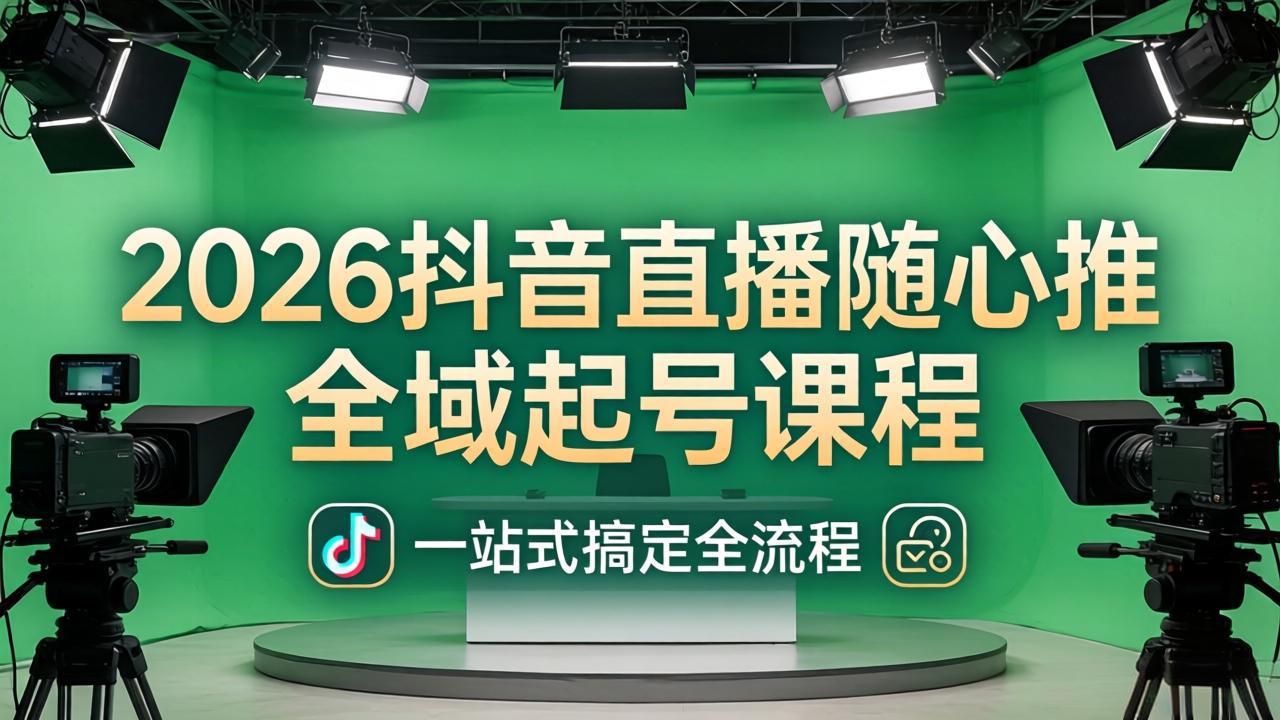2026抖音直播随心推全域起号课程：一站式搞定直播起号、稳号、放量全流程(更新4月-大川资源分享站