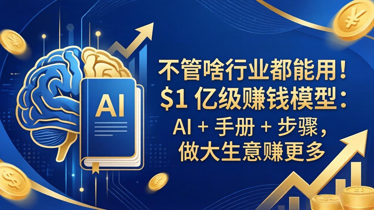 不管啥行业都能用！$1 亿级赚钱模型：AI + 手册 + 步骤，做大生意赚更多-大川资源分享站