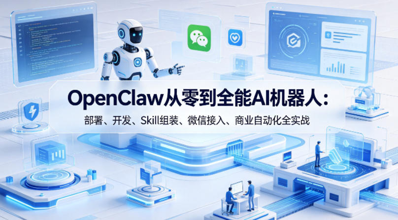 OpenClaw从零到全能AI机器人：部署、开发、Skill组装、微信接入、商业自动化全实战-大川资源分享站
