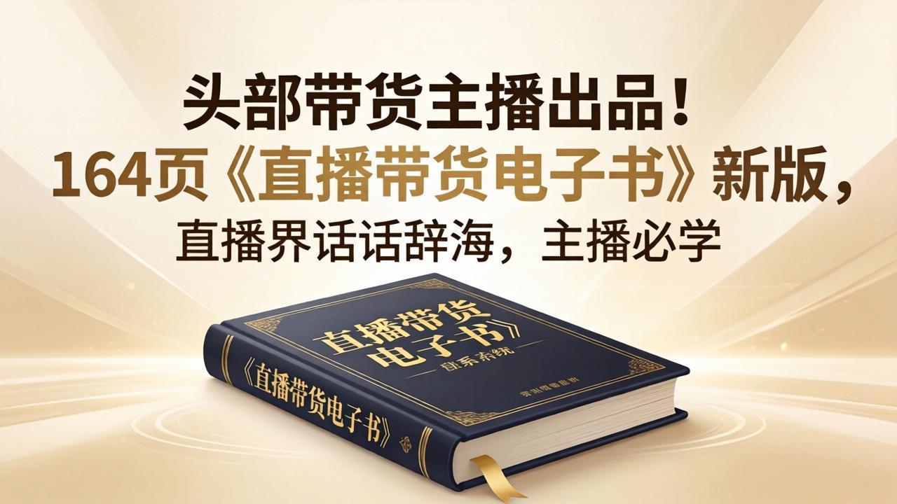 头部带货主播出品！164页《直播带货电子书》新版，直播界话术辞海，主播必学-大川资源分享站