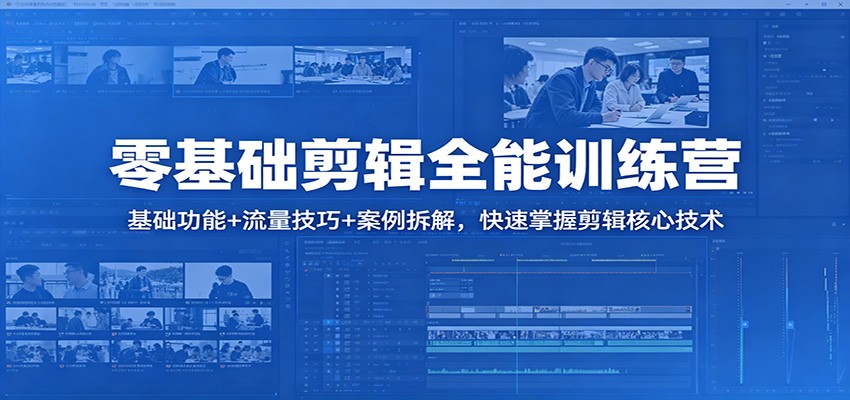 零基础剪辑全能训练营：基础功能+流量技巧+案例拆解，快速掌握剪辑核心技术-大川资源分享站