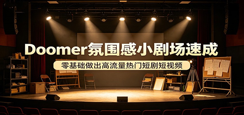 Doomer氛围感小剧场速成，零基础做出高流量热门短剧短视频-大川资源分享站