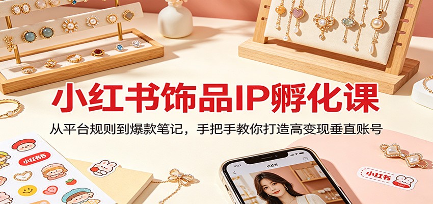 小红书饰品IP孵化课：从平台规则到爆款笔记，手把手教你打造高变现垂直账号-大川资源分享站