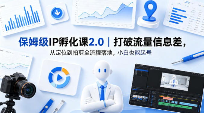 保姆级IP孵化课2.0｜打破流量信息差，从定位到拍剪全流程落地，小白也能起号-大川资源分享站