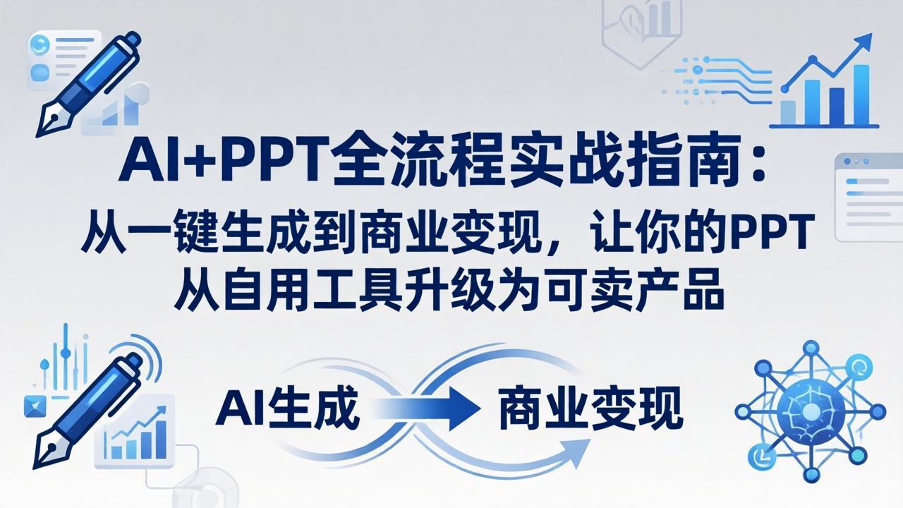 AI+PPT全流程实战指南-更新4月21:从一键生成到商业变现,让你的PPT从自用工具升级为可卖产品-大川资源分享站