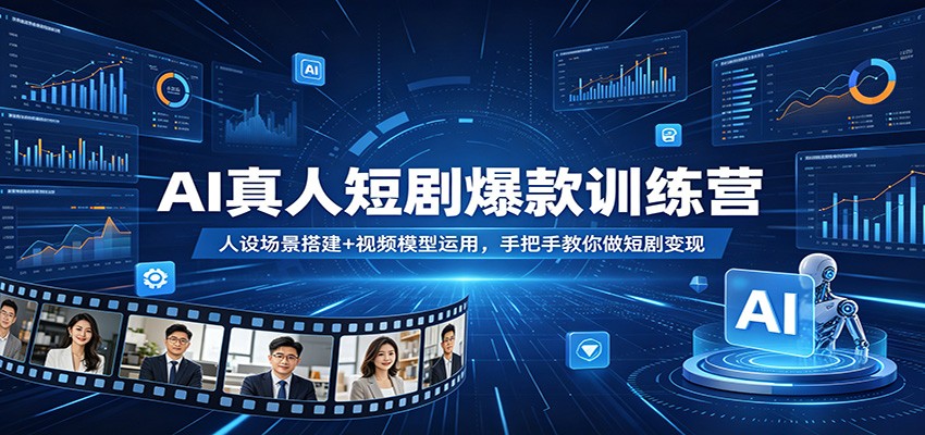 AI真人短剧爆款训练营：人设场景搭建+视频模型运用，手把手教你做短剧变现-大川资源分享站